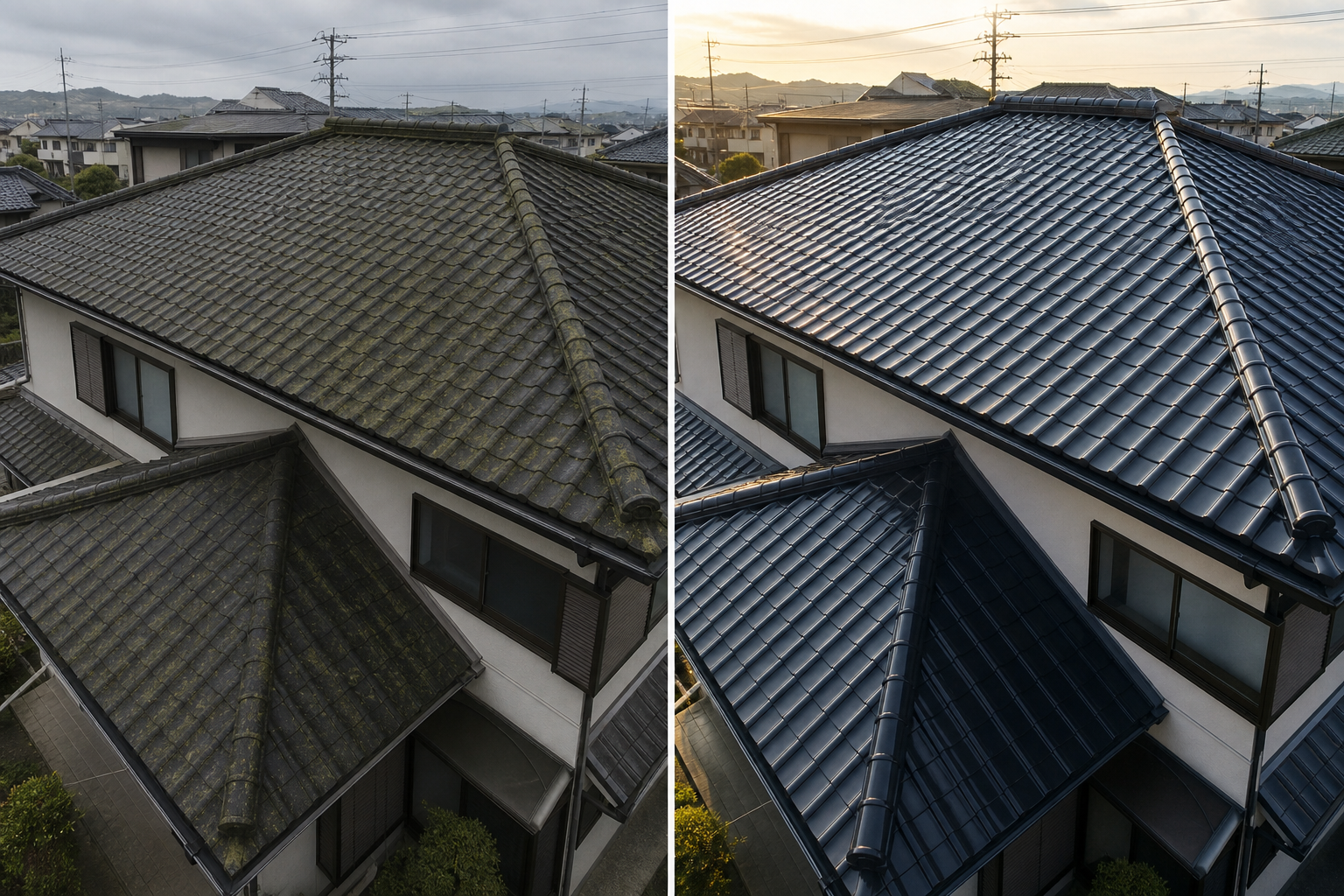 屋根塗装 Before/After
